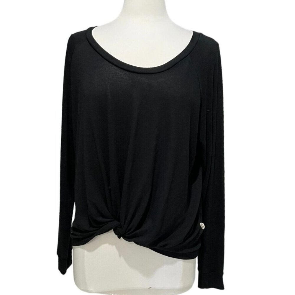 UGG Women's Twist Front Long Sleeve  Pullover Top -Black- Size -M